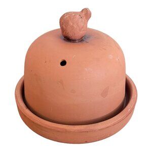 Himark Terra Cotta Garlic Roaster With Lid,  2 Piece Made in Portugal 4.25" Dia